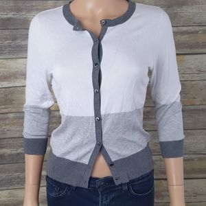 Halogen White & Grey Cardigan NWT